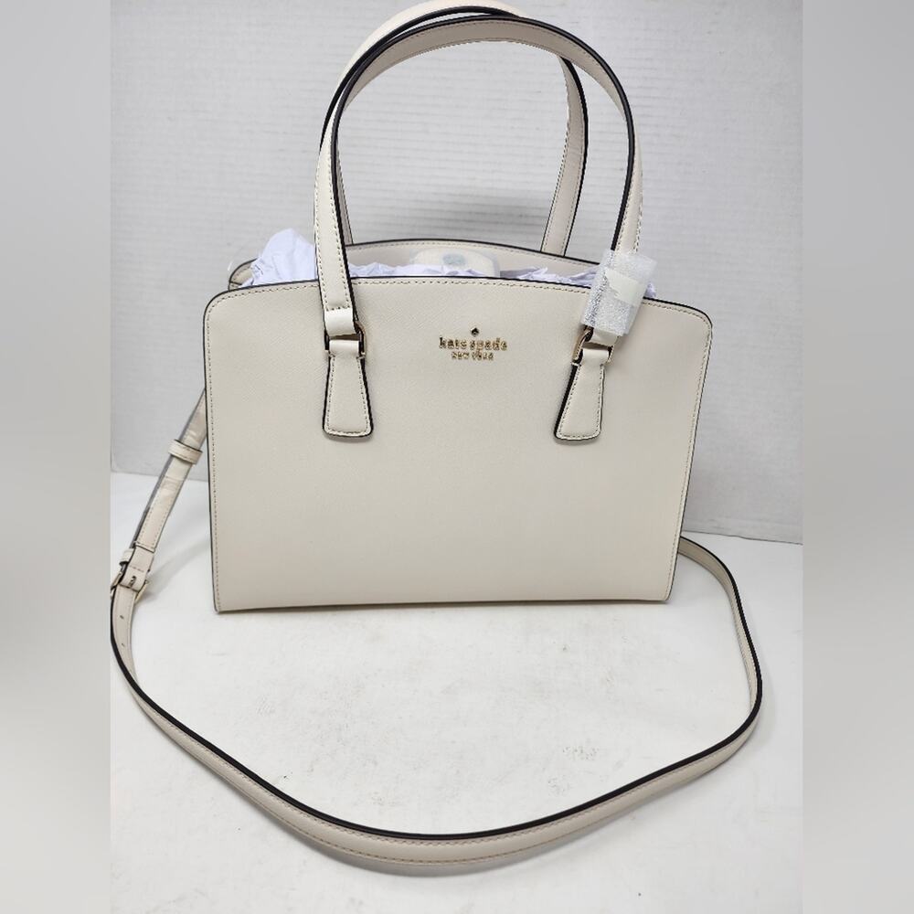 Kate Spade Ivory Off White Handbag Satchel Pebble Leather Purse Gold Trim NWT - Picture 10 of 13